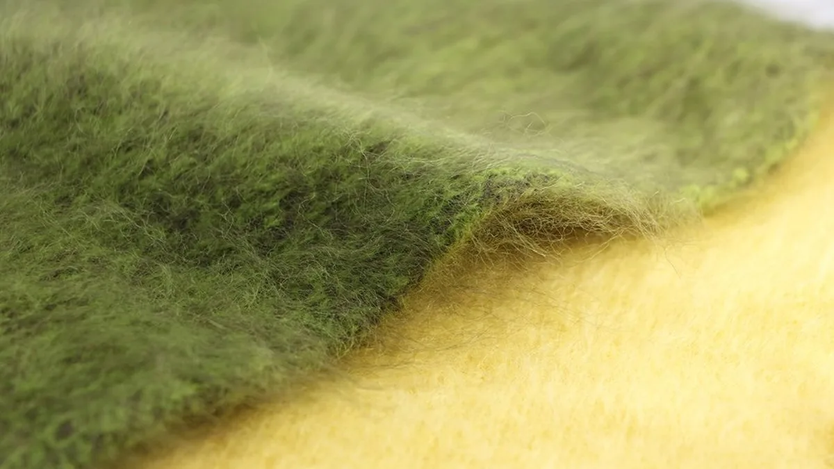 Close-up of brushed knit fabric